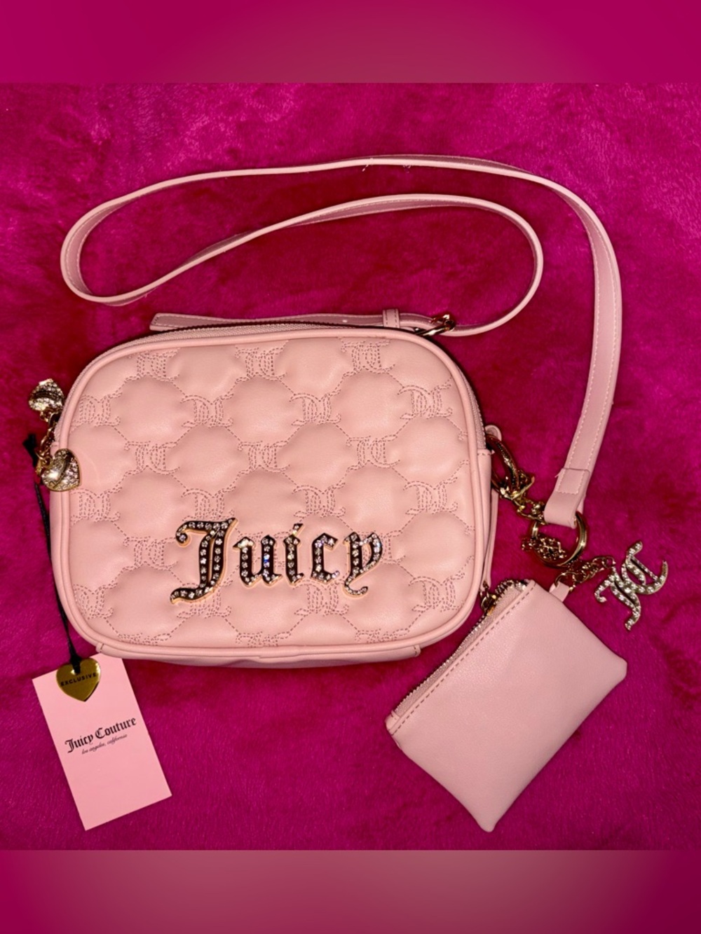 Juicy Couture Light Pink Taking the Lead Camera Crossbody Bag